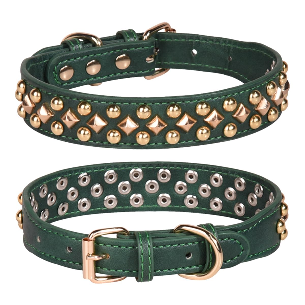 haoyueer Spiked Dog Collar Soft Pu Leather Mushrooms Rivet Spike Studded Puppy Adjustable Pet Collars for Small Breeds (XS, Yellow)