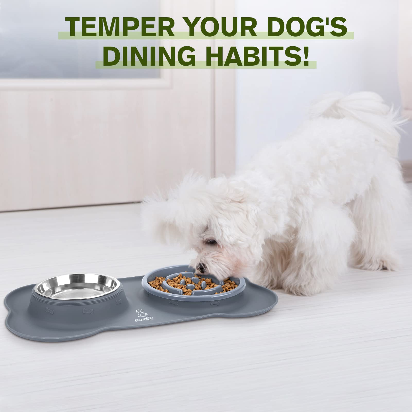 Pecute Slow Feeder Dog Bowls to Slow Down Eating, Dog Slow Feeder Bowl