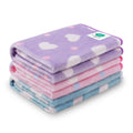 1 Pack 3 Blankets Super Soft Cute Dot Pattern Pet Blanket Flannel Throw for Dog Puppy Cat Purple/Pink/Cyan Large
