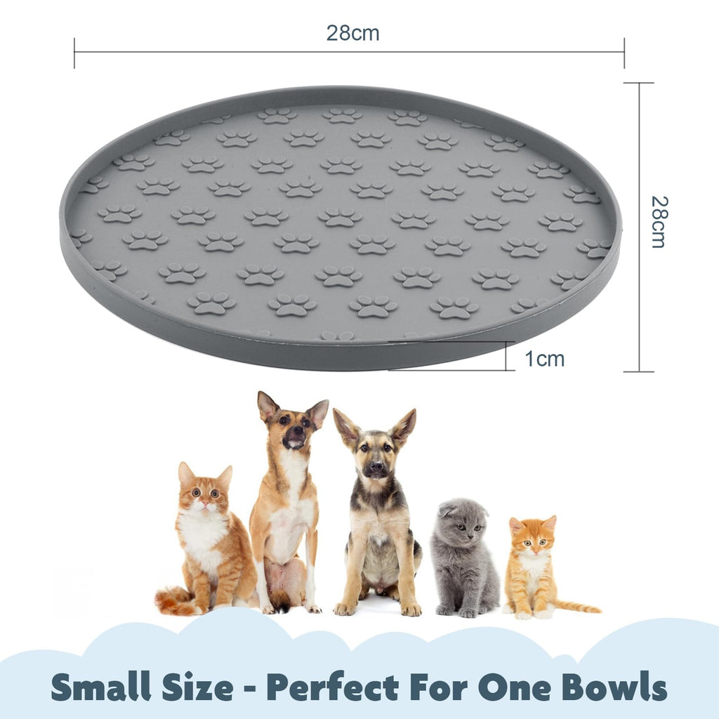 SUNLAND Silicone Pet Food Mat Dog Cat Feeding Bowl Mats Grey
