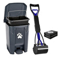 Dog Poop Trash Can Outside with Poop Scooper, Dog Waste Container with Lid