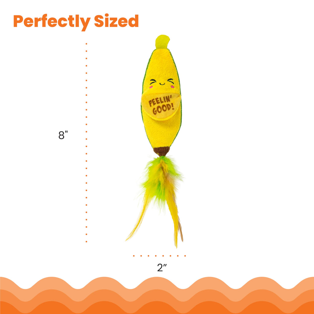 Catstages Peelin' Good Banana Kicker Dental Catnip Toy, Yellow