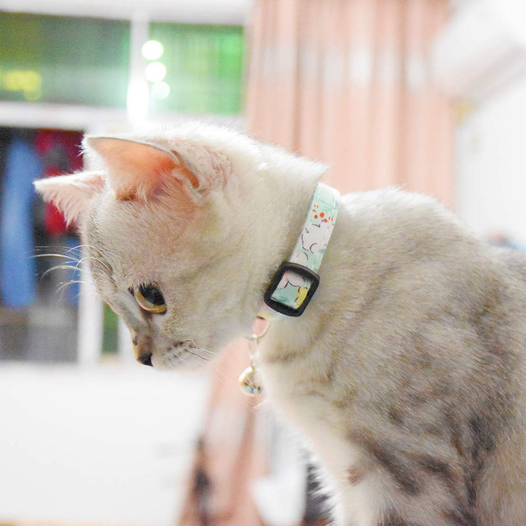 Breakaway Cat Collars with Bell, Set of 3, Durable & Safe Cute Kitten Collars Safety Adjustable Kitty Collar for Cat Puppy 7.5-11in (Gray,Pink,Blue)
