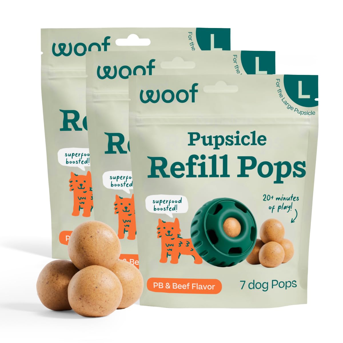 WOOF Pupsicle Birthday Refill Pops Dog Treats, XL