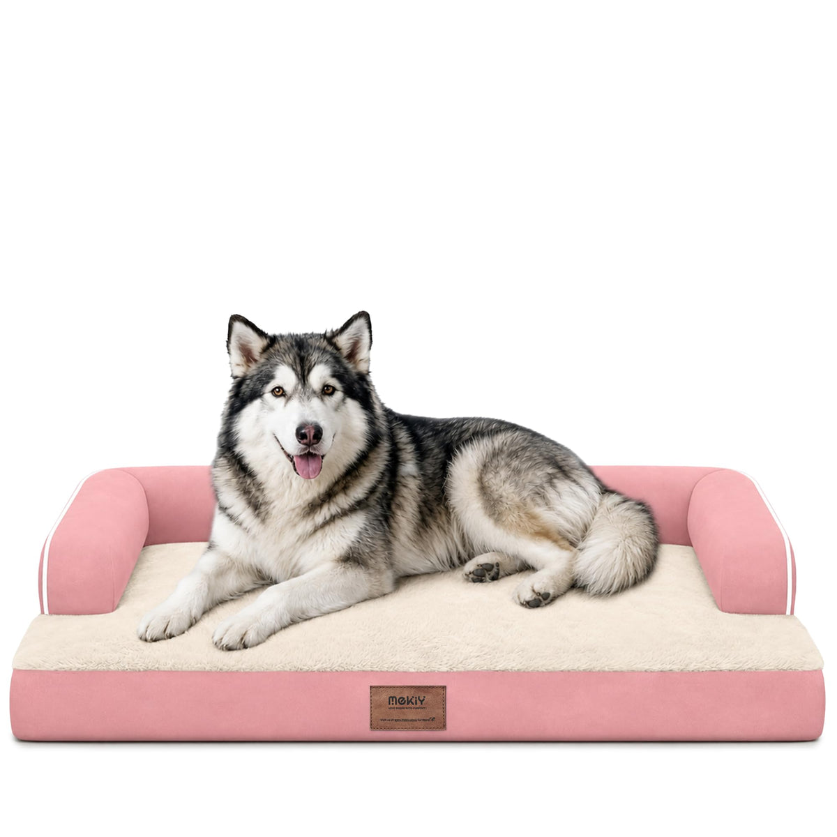 MEKIY Orthopedic Waterproof Dog Bed with Bolster for Extra Large Size Dogs