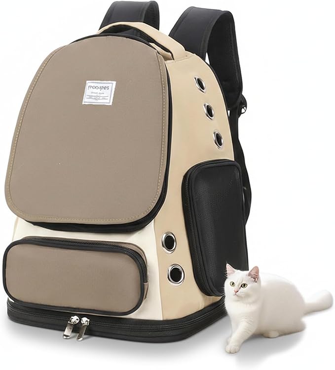 GixDix Cat Backpack Carrier, TSA Airline Approved Pet Travel Bag for Small Medium Dogs, Ventilated Hiking Camping Backpack for Cats, Kitten and Puppy up to 18 lbs
