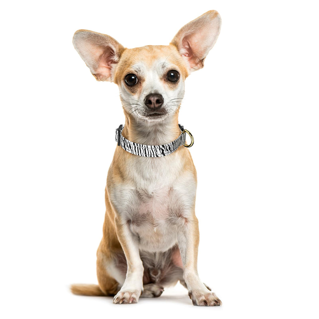 TMOODEL Reflective Dog Collar, Adjustable Puppy Collar, Stylish Zebra Print, XS