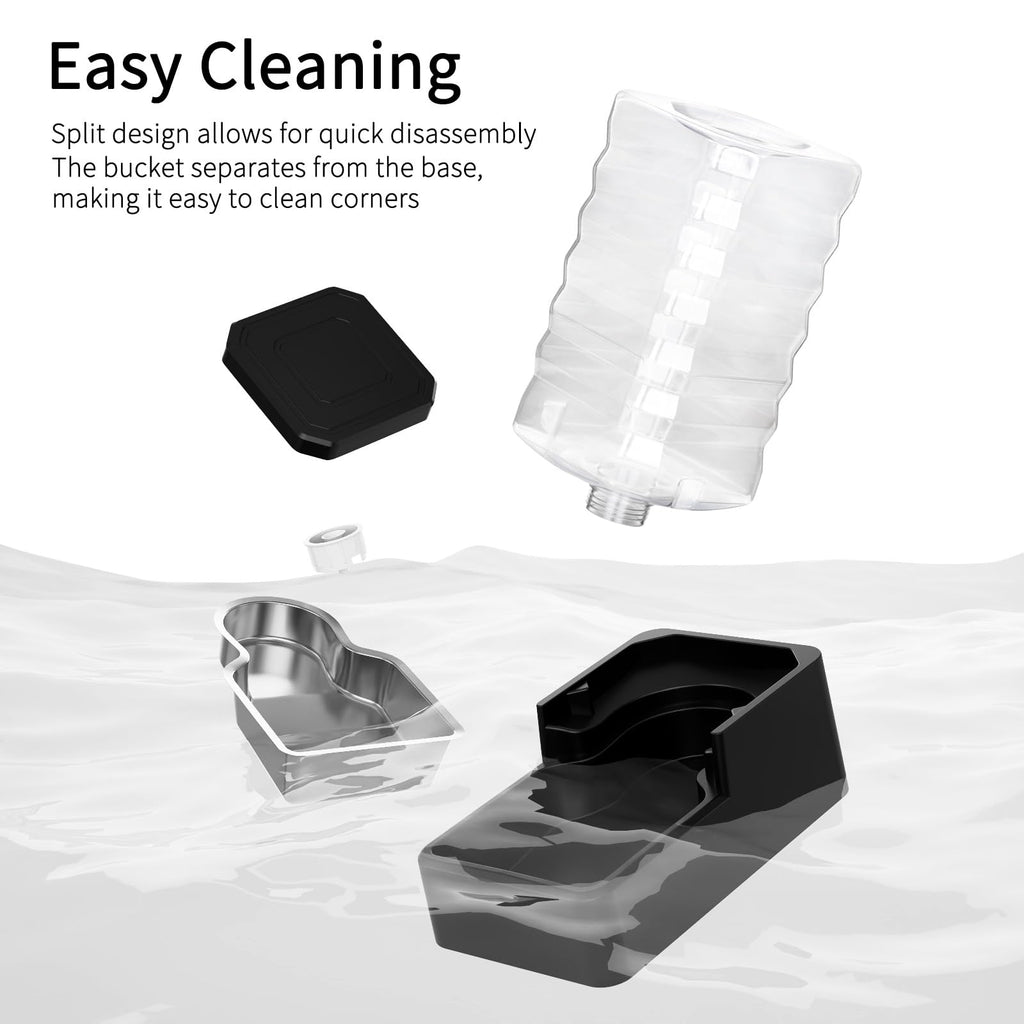 RIZZARI 10L Gravity Dog Water Bowl Dispenser: Wide Mouth Filter-Free Design