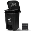 Dog Poop Trash Can Outside - 20L/5Gal Large Outdoor Trash Can with Lid