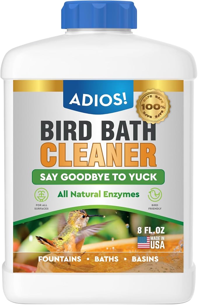 ADIOS! Bird Bath Cleaner Safe for Birds and Outdoor Water Fountains - 8oz