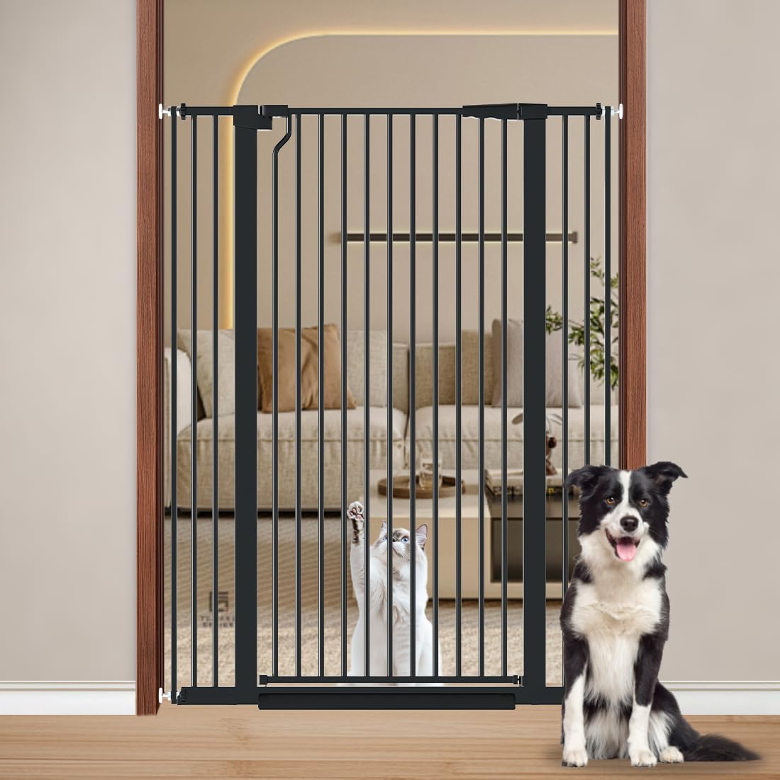 Fairy Baby 51.1" Extra Tall Pet Gate for Doorway 29.5"-40.5" Wide Dog Gate