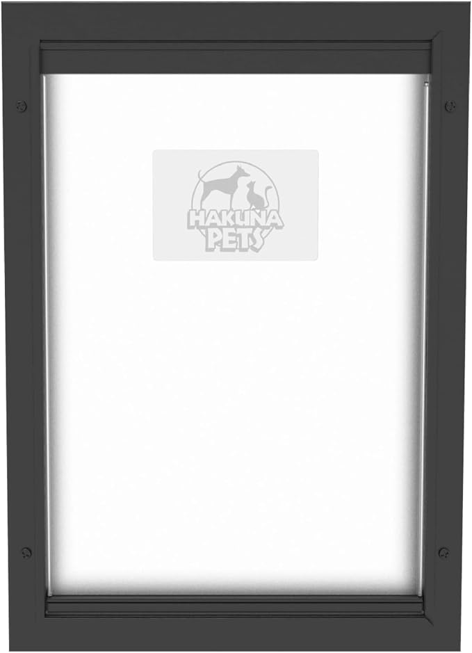 Hakuna Pets Deluxe Aluminum Pet, Cat & Dog Door with 2-Way Locking Panel for Screens, Walls & Openings up to 2.8" Thick