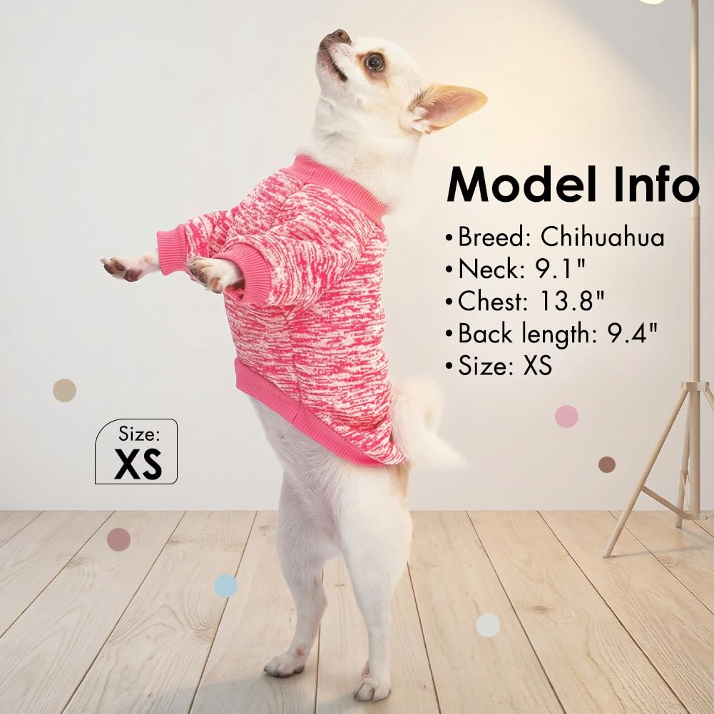 1 Pack Dog Sweaters for Small Dogs Girl Boy Winter Fleece Clothes Warm Soft Dog Sweatshirt Outfit for Dogs Cats Pet Apparel
