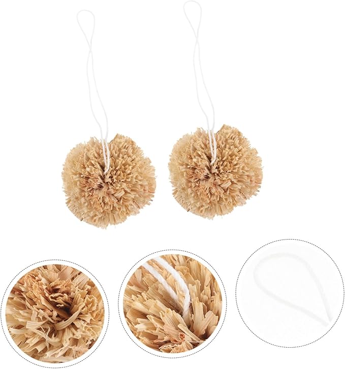 BESPORTBLE 2Pcs Small Bunny Molar Chew for Hamsters Guinea Pigs Rabbits Natural Non Edible Pet Balls to Protect Furniture and Promote Healthy Teeth for Small Animals