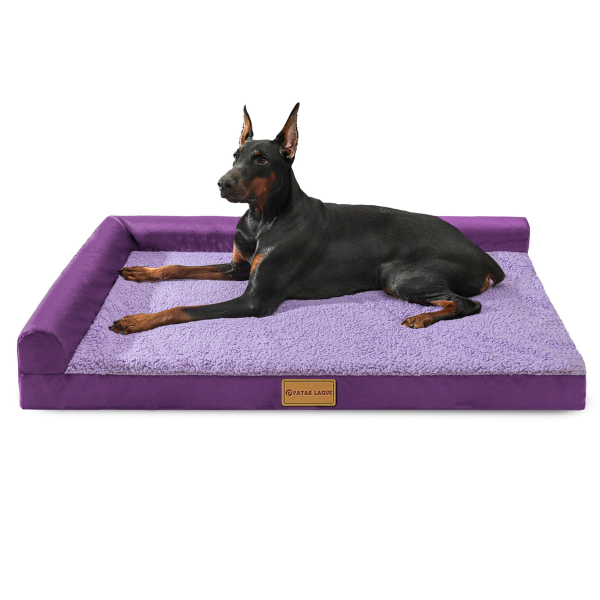 Patas Lague Orthopedic Large Dog Bed Washable Pet Sofa Bed 48''X30''Purple
