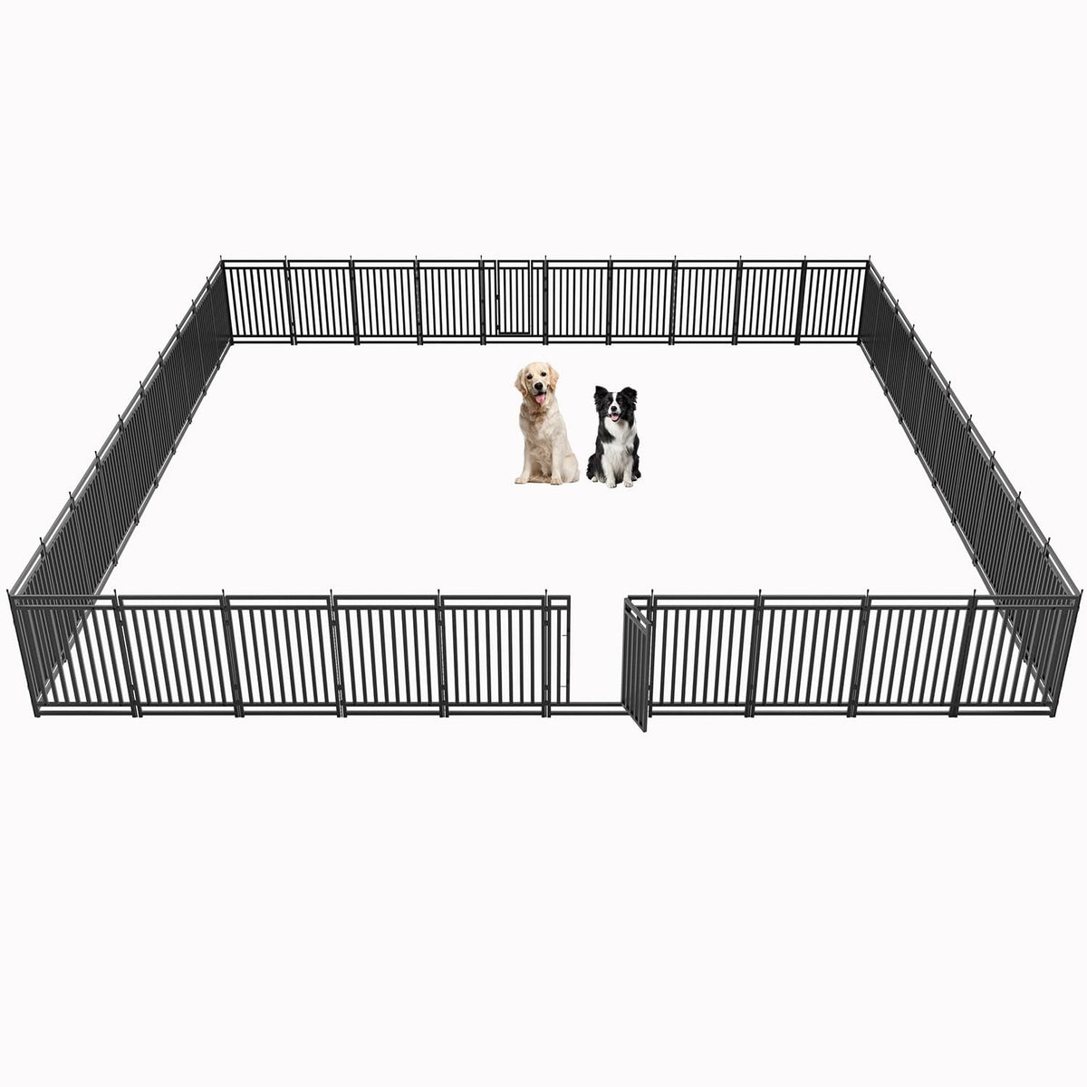 Petorldog Dog Fence Outdoor for Yard Dog Playpen Indoor 40" Height 16 Panels Portable Puppy Playpen Dog Kennel for RV Camping(Black-Silver)