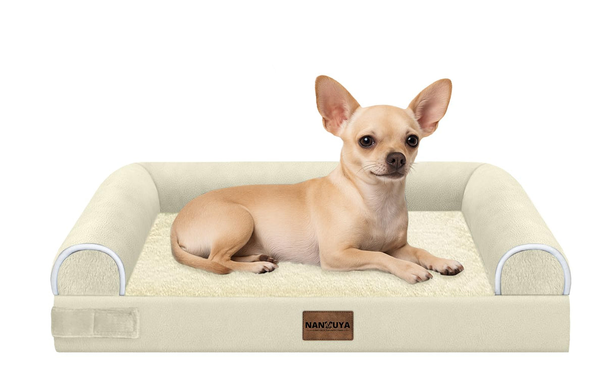 NANUYA Orthopedic Dog Bed for Jumbo Dogs, 48 x 33 Inch, Light Grey