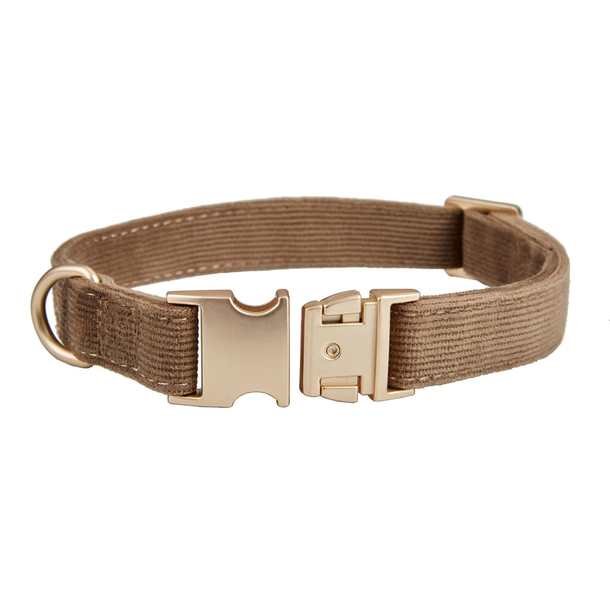 YUDOTE Soft Cotton Dog Collar with Metal Buckle Adjustable Heavy Duty Comfy Corduroy Collars for Small Medium Large Dogs,Light Pink,Large
