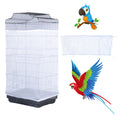 Bird Cage Seed Catcher, Large Airy Gauze Seeds Bird Cage Cover Guard Adjustable Bird Cage Cover Birdcage Seed Feather Catcher Universal Birdcage Parrot Bird Nylon Mesh Net Cover(L-118x16 in, White)