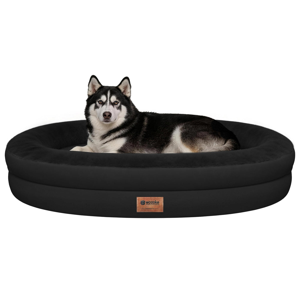 WOZOKE Waterproof Orthopedic Dog Bed for Medium Dogs, Black