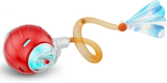 Jkanti Interactive Cat Toys for Indoor Cats,The 3rd Generation Agile Moving Cat Ball with Elastic Mesh Tail,Automatic Kitten Toys for Bored Indoor Cats