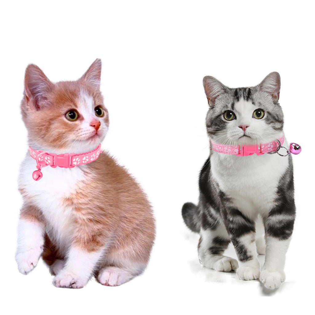 Puppy Leash and Collar Set 3Pcs Dog Collar and Leash Paw Print Whelping ID Collars Buckle Soft Nylon Litter Adjustable Pet Collar for Puppy Small Dogs Walking Training (Pink Green Blue)