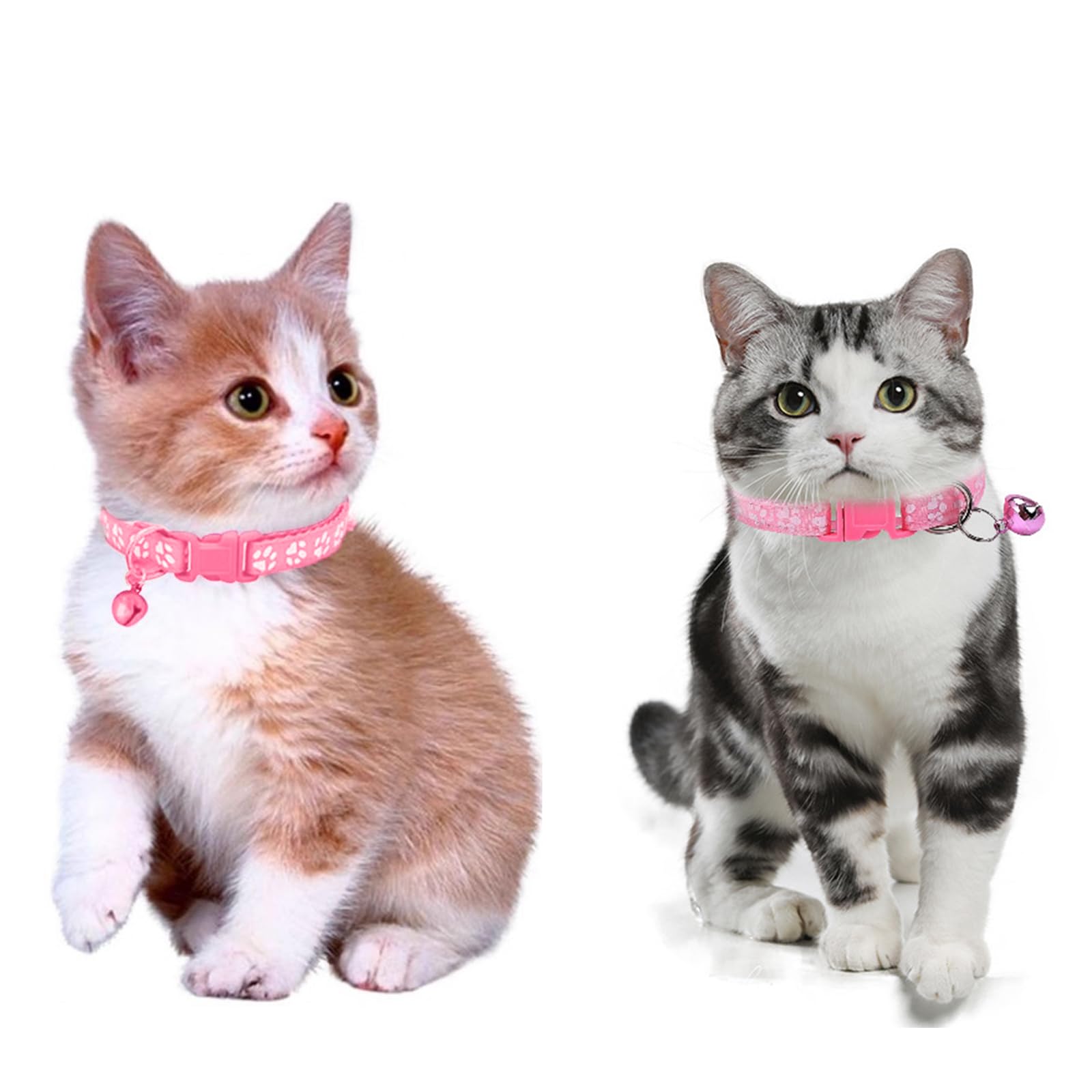 Puppy Leash and Collar Set 3Pcs Dog Collar and Leash Paw Print Whelping ID Collars Buckle Soft Nylon Litter Adjustable Pet Collar for Puppy Small Dogs Walking Training (Pink Green Blue)
