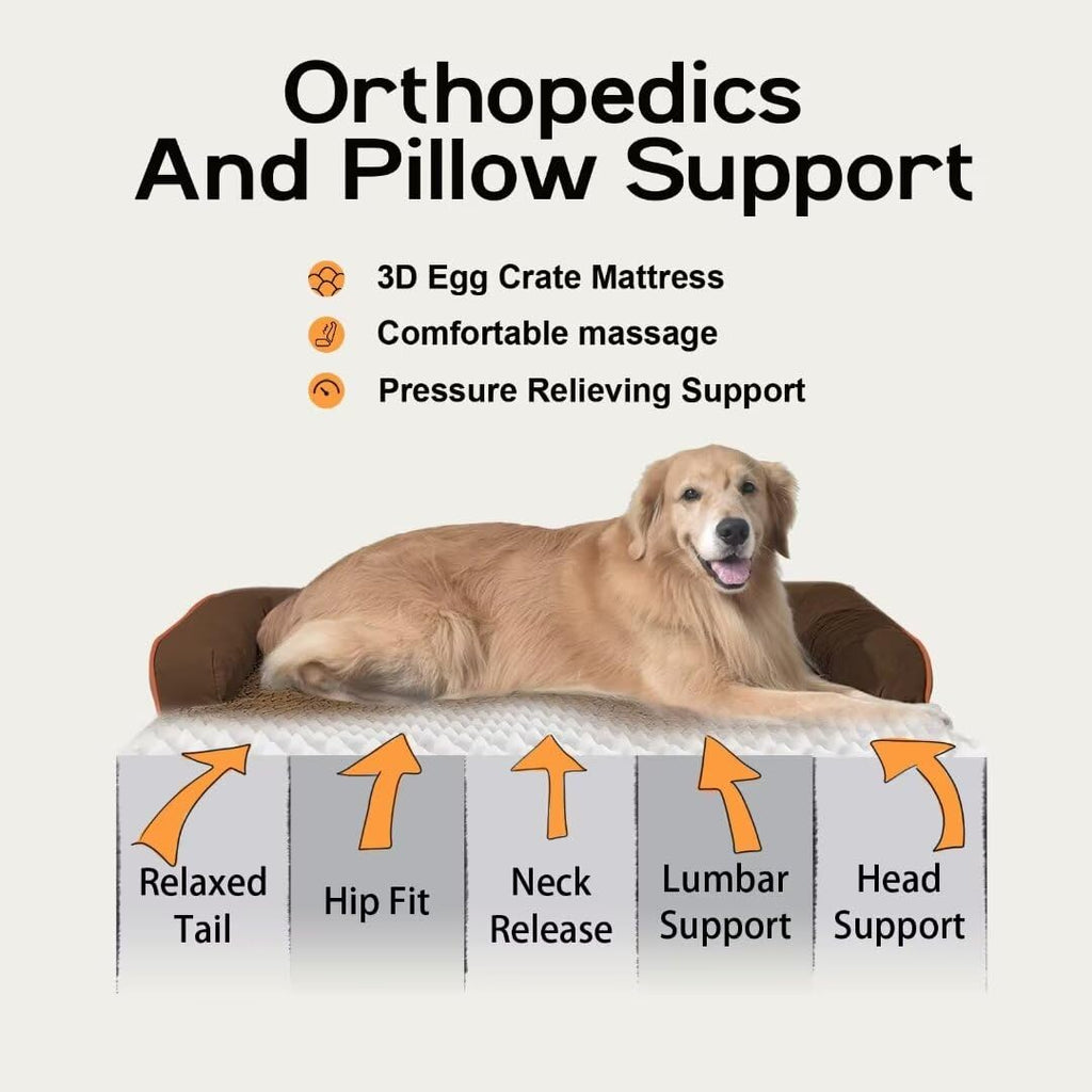 MEKIY Orthopedic XL Dog Bed with Bolster for Extra Large Size Dogs