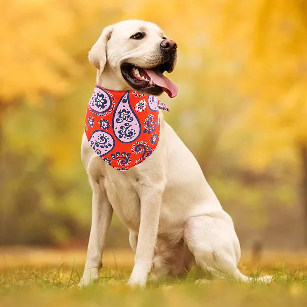 Pai Sence Paisley Dog Bandanas Bulk for Medium Dogs Sewn Edges 25" 30Pack M