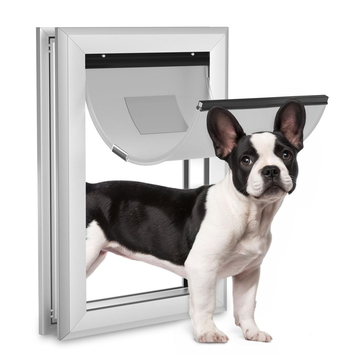 Ownpets Aluminum Dog Door for Medium Dogs, Lockable & Weatherproof