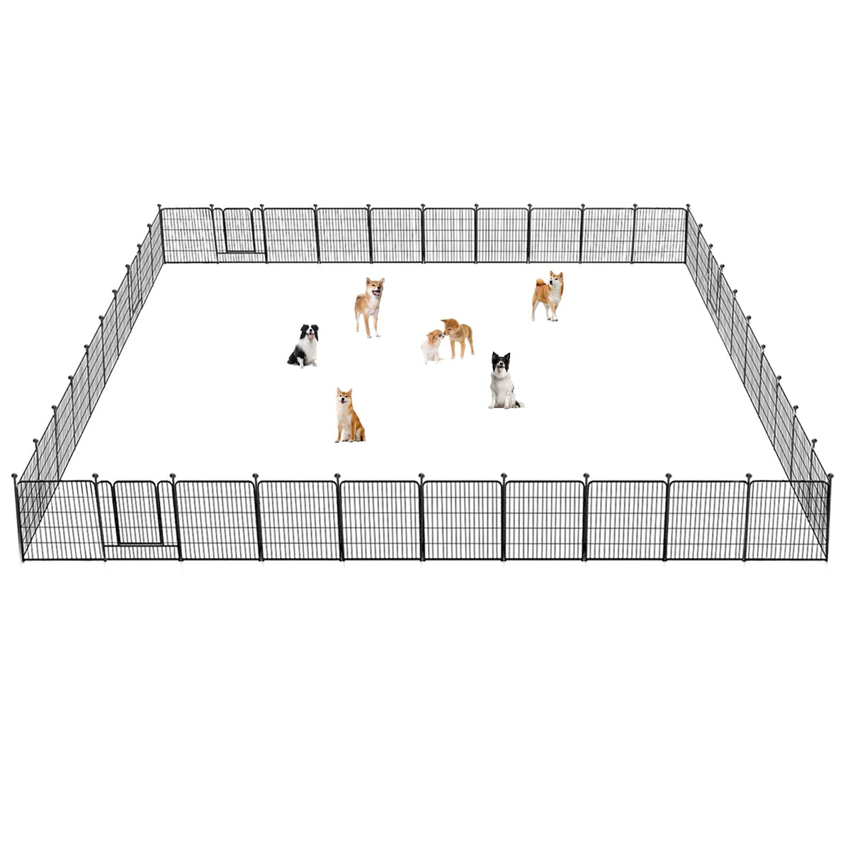 Jhsomdr Dog Playpen 32 inch 30 Panels Indoor Outdoor Dog Pen for Medium/Small Dogs Heavy Duty Metal Dog Fence Outdoor for Yard, Puppy Playpen with Door Portable Pet Fence for RV Camping Yard