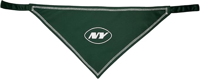 Pets First NFL NEW YORK Jets TIE Bandana, Size Large/X-Large. Dog Bandana Scarf Bib for Pet Cat Dog. The Ultimate Game-Day, Party Bandana