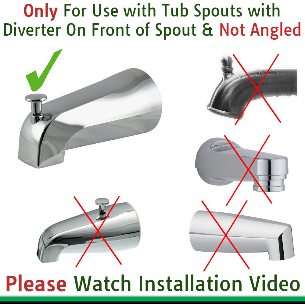Wondurdog Bathtub Spout and Garden Hose Attachment Dog Wash Kit w/Splash Shield and Rubber Scrubbing Teeth. Tub Spouts with Front Pull Up Diverter Only. Pet Grooming for Long and Short Hair.