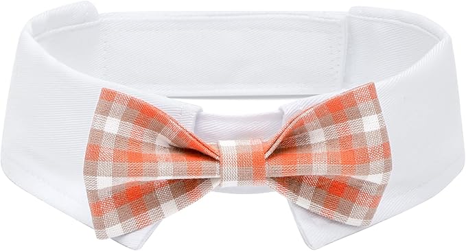 Segarty Dog Tuxedo and Bandanas Suit Formal Wedding Costume, Adjustable Pet Collar with Black Bow Tie, Detachable Dogs Shirt Bandanas Set for Extra Large Dog Prince Outfit Birthday Cosplay Attire