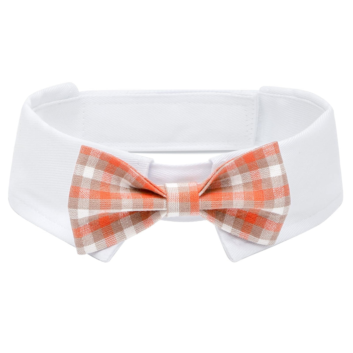 Segarty Dog Bow Tie, Adjustable Yellow Plaid Bowtie Collar for Neck Girth 10.2-12.6in, Medium Neck Tie Tuxedo Comfortable Cotton Boy Pet Grooming Accessory for Formal Wedding Holiday Birthday Party
