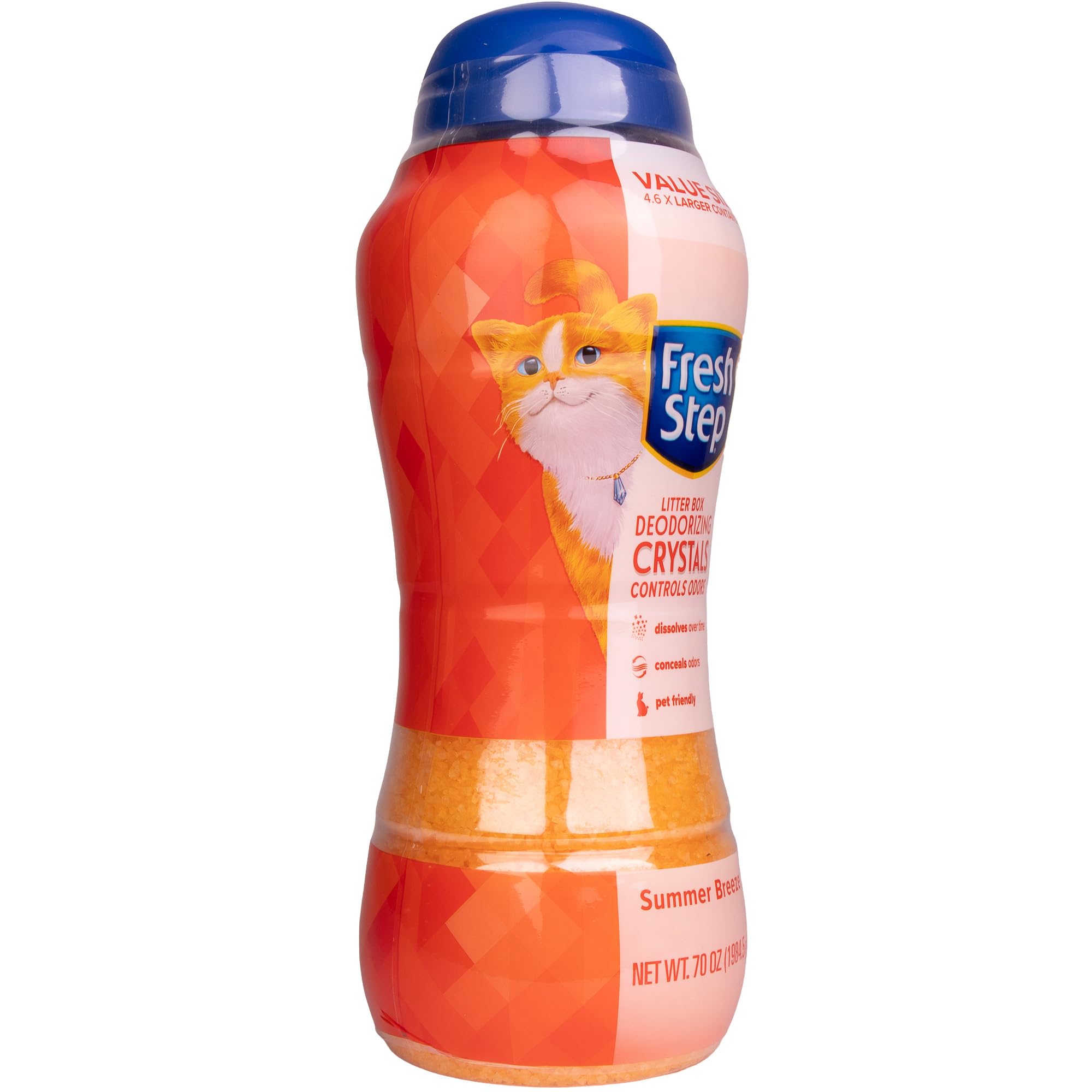 Fresh Step Cat Litter Crystals Deodorizer, Summer Breeze Scent, 70 Oz