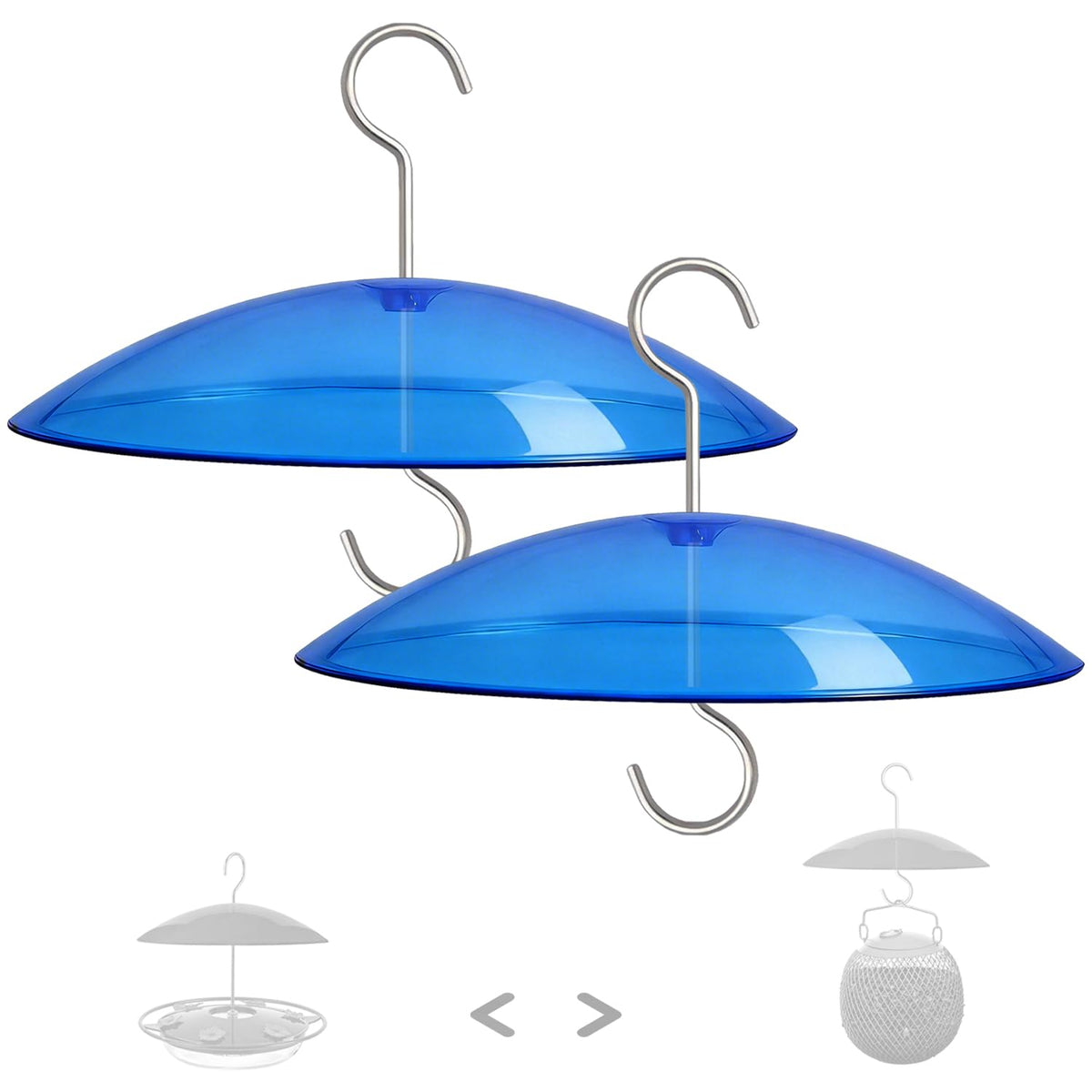 8" Mini Plastic Rain Cover for Bird Feeder, Clear Weather Guard Baffle Dome