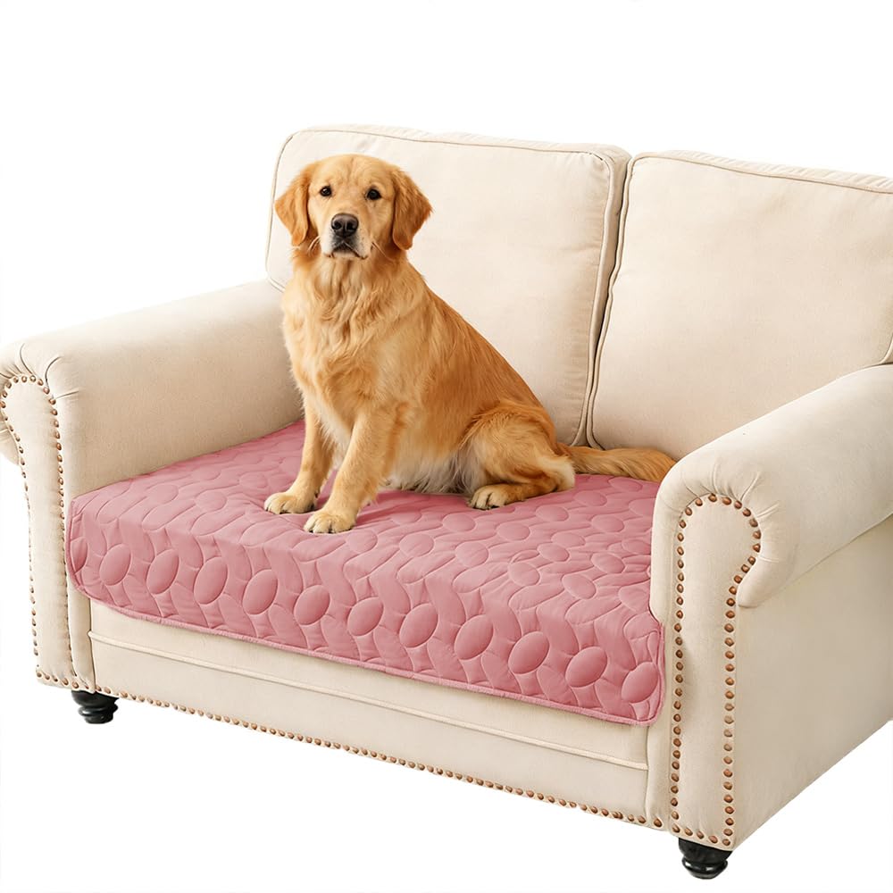 Ameritex Waterproof Pet Bed Cover Anti-Slip Dog Bed Blanket for Sofa and Furniture Waterproof New Pattern Design (Pink, 30x53 Inch (Pack of 1))