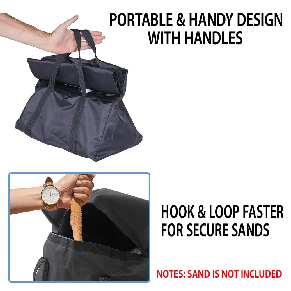 Japard Dog Agility Equipment, 18 Inch - 22 Inch Adjustable Tunnel Sandbags 2 Pack, Holding Bags Only, Training Weight Bags, Outdoor Indoor Water-Proof