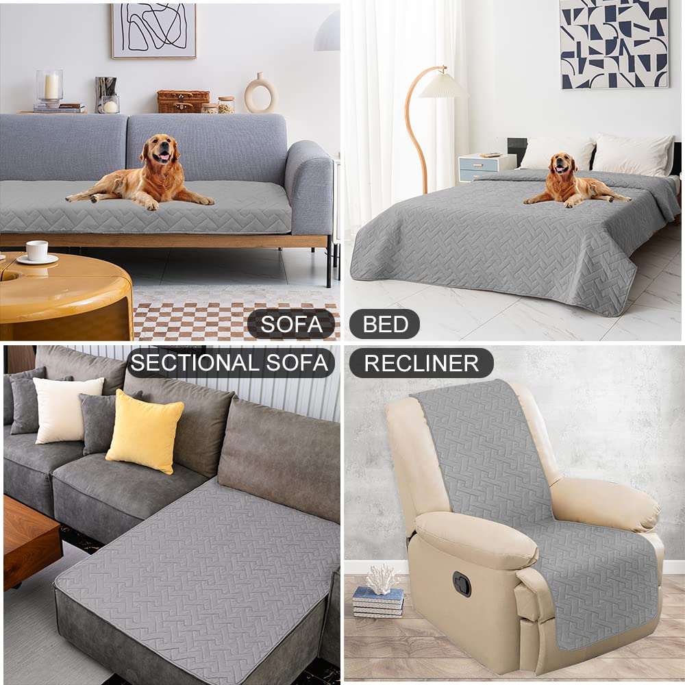 fuguitex Waterproof Dog Bed Cover Couch Cover for Pet Anti-Slip Cat Mat Pet Pad Blanket for Sofa Chair Recliner Bed Furniture Protrctor