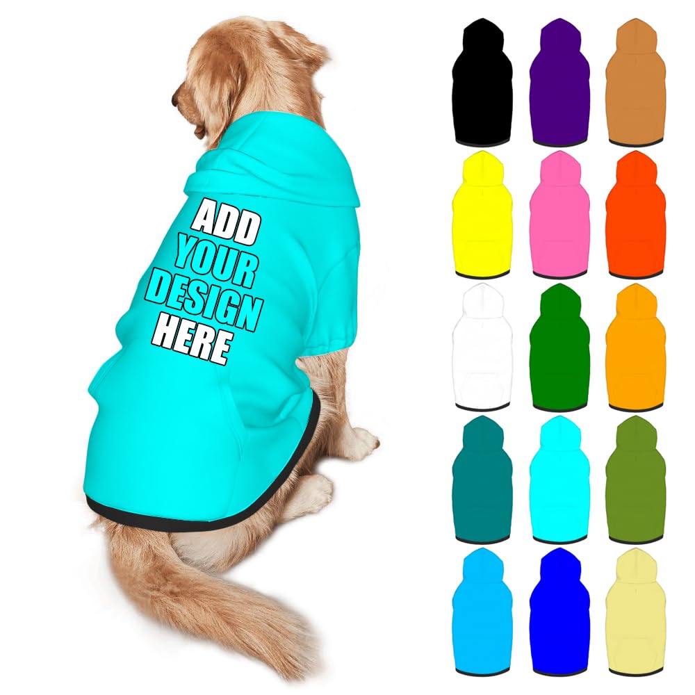 Mynvzrk Custom Dog Hoodie Personalized Photo Text Logo Name Dog Clothes, Soft & Warm for Puppy Sweatshirt Hooded for Small Medium Large Dogs Girl/Boy Cats/Kitten, Brown, S