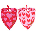 PTDECOR Pink Valentine Dog Bandana, Red Heart Valentine Pet Scarf, Small