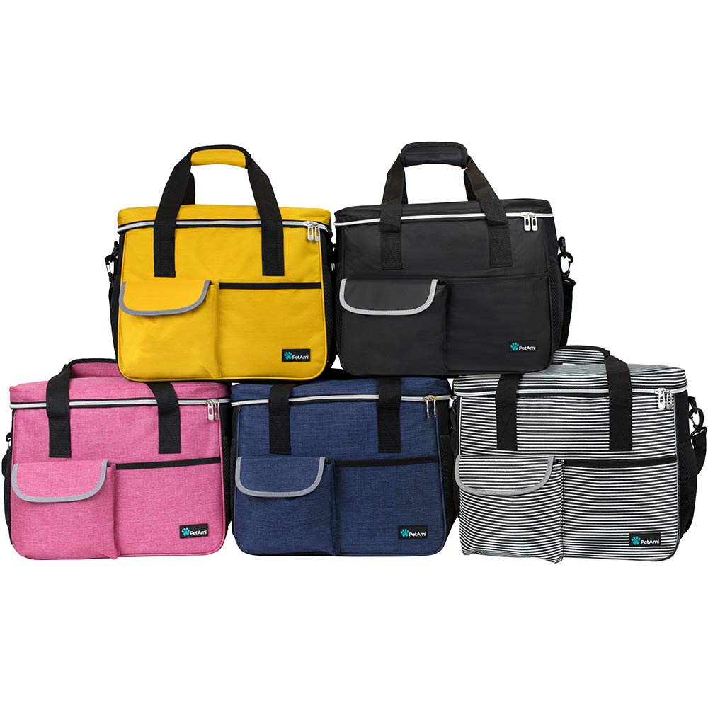 PetAmi Dog Travel Bag Organizer, Pet Supplies Tote Diaper Bag, Black Medium