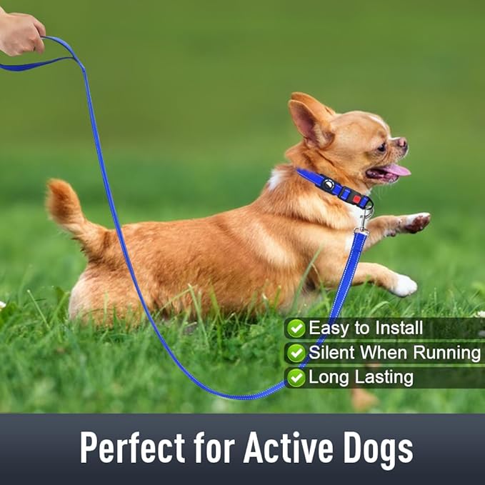 Erbine AirTag Dog Collar with AirTag Holder Compatible for Air Tag, Reflective Soft Padded, Safety Locking Buckle, Adjustable Nylon for Small Medium Large Dogs (NavyBlue,XS)