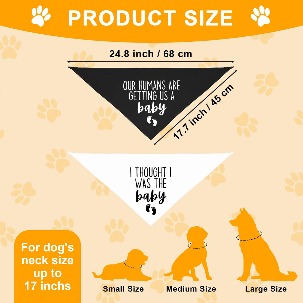 Baby Security Dog Bandana - Pregnancy Reveal Accessory for Dogs, Pets Triangle Scarf for Small Medium Large Dogs, Baby Announcement Pet Scarf Pet Accessories for Dog Lovers, 2 Packs