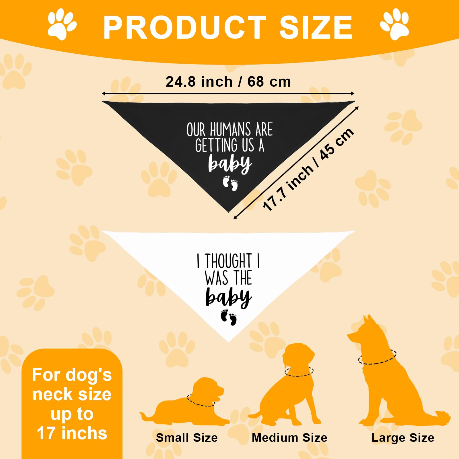 Baby Security Dog Bandana - Pregnancy Reveal Accessory for Dogs, Pets Triangle Scarf for Small Medium Large Dogs, Baby Announcement Pet Scarf Pet Accessories for Dog Lovers, 2 Packs