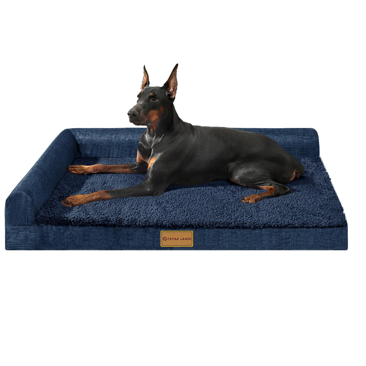 Patas Lague Orthopedic Large Dog Bed Washable Pet Sofa Bed 48''X30''Purple