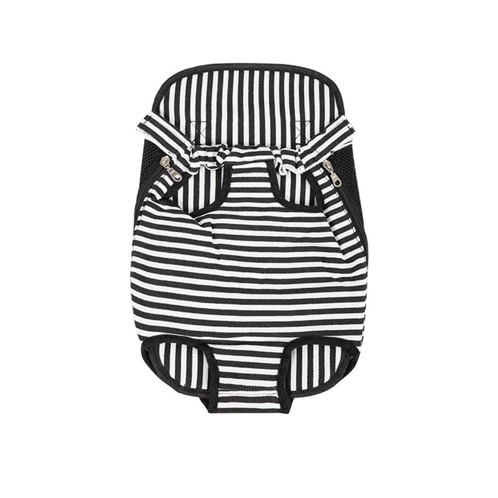 Leconpet Pet Carrier Backpack, Legs Out Adjustable Pet Front Cat Dog Carrier Backpack, Easy-Fit Dog Travel Backpack Carrier for Hiking Camping for Small Medium Puppies Cats (M, Black Stripes)