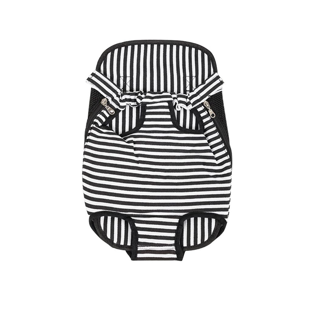 Leconpet Pet Carrier Backpack, Legs Out Adjustable Pet Front Cat Dog Carrier Backpack, Easy-Fit Dog Travel Backpack Carrier for Hiking Camping for Small Medium Puppies Cats (M, Black Stripes)