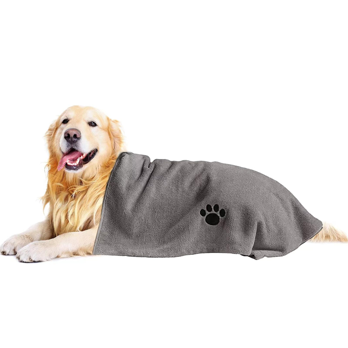 Puomue 3 Pack Microfiber Dog Towels for Drying Dogs, Super Absorbent and Soft Pet Grooming Towel, 40 Inch X 23.6 Inch, Perfect Dog Drying Towels for Large, Medium or Small Dogs, Grey